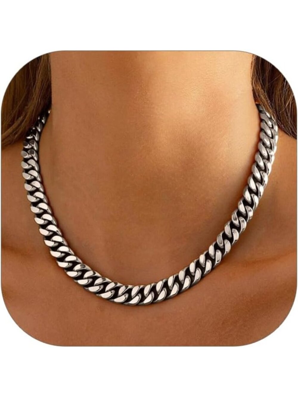 Chunky Gold Cuban Link Chain Necklace for Women - Statement Jewelry Accessory